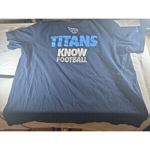NFL Team Apparel Tennessee Titans Athletic Wear T-Shirt Navy Blue Size XXL
